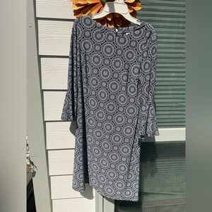 Tommy Hilfiger Navy Dress with White Circular Medallion Print